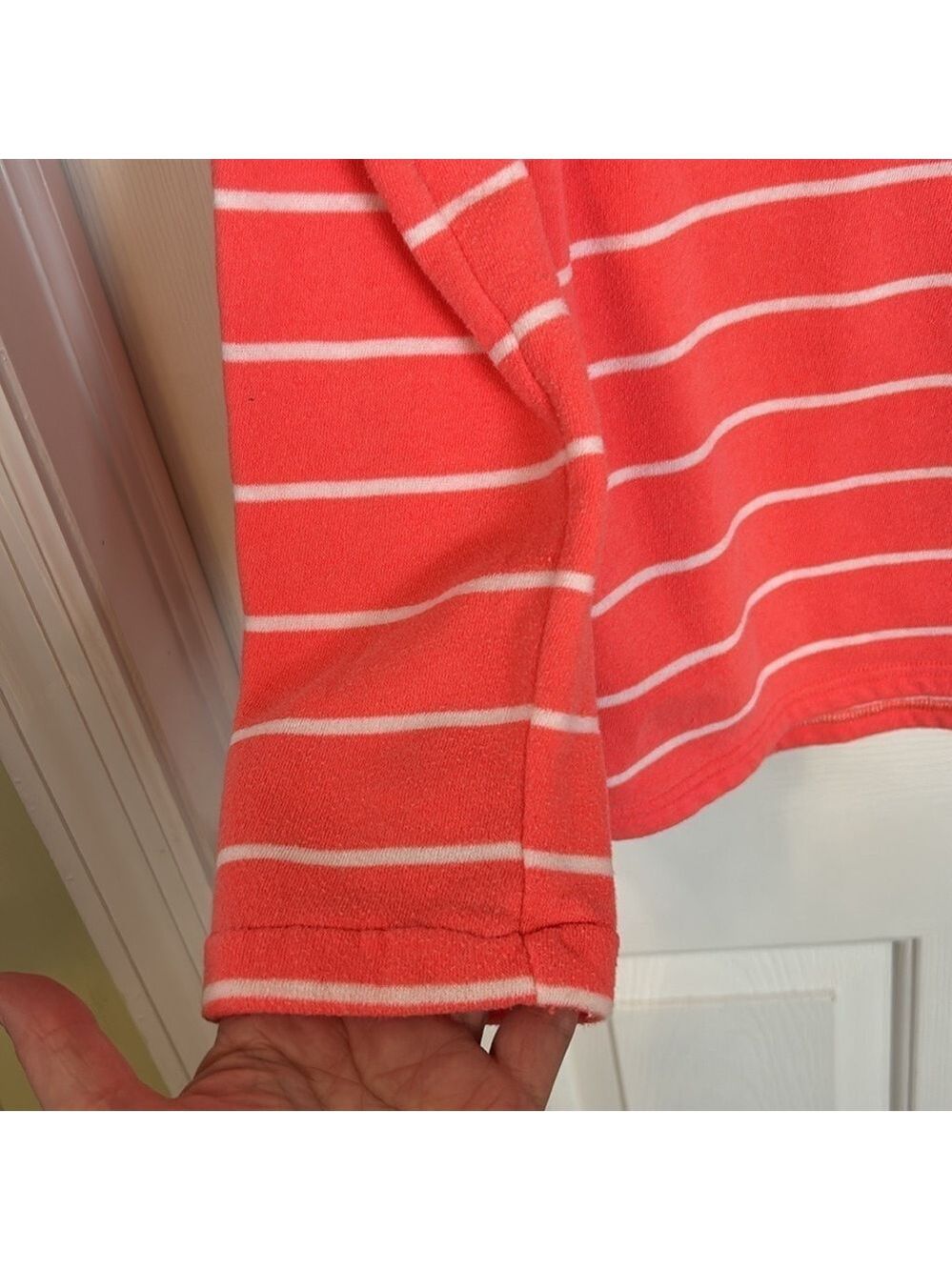 J. Crew cowl neck pullover top, striped.  Size XS. Good condition. Long sleeves. - Picture 8 of 12